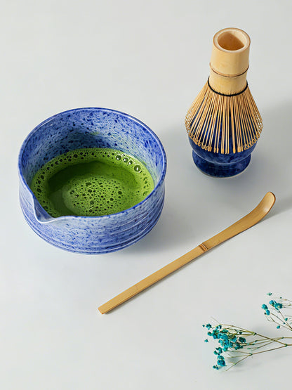 Ocean Blue Speckled Matcha Bowl Set product photo 5