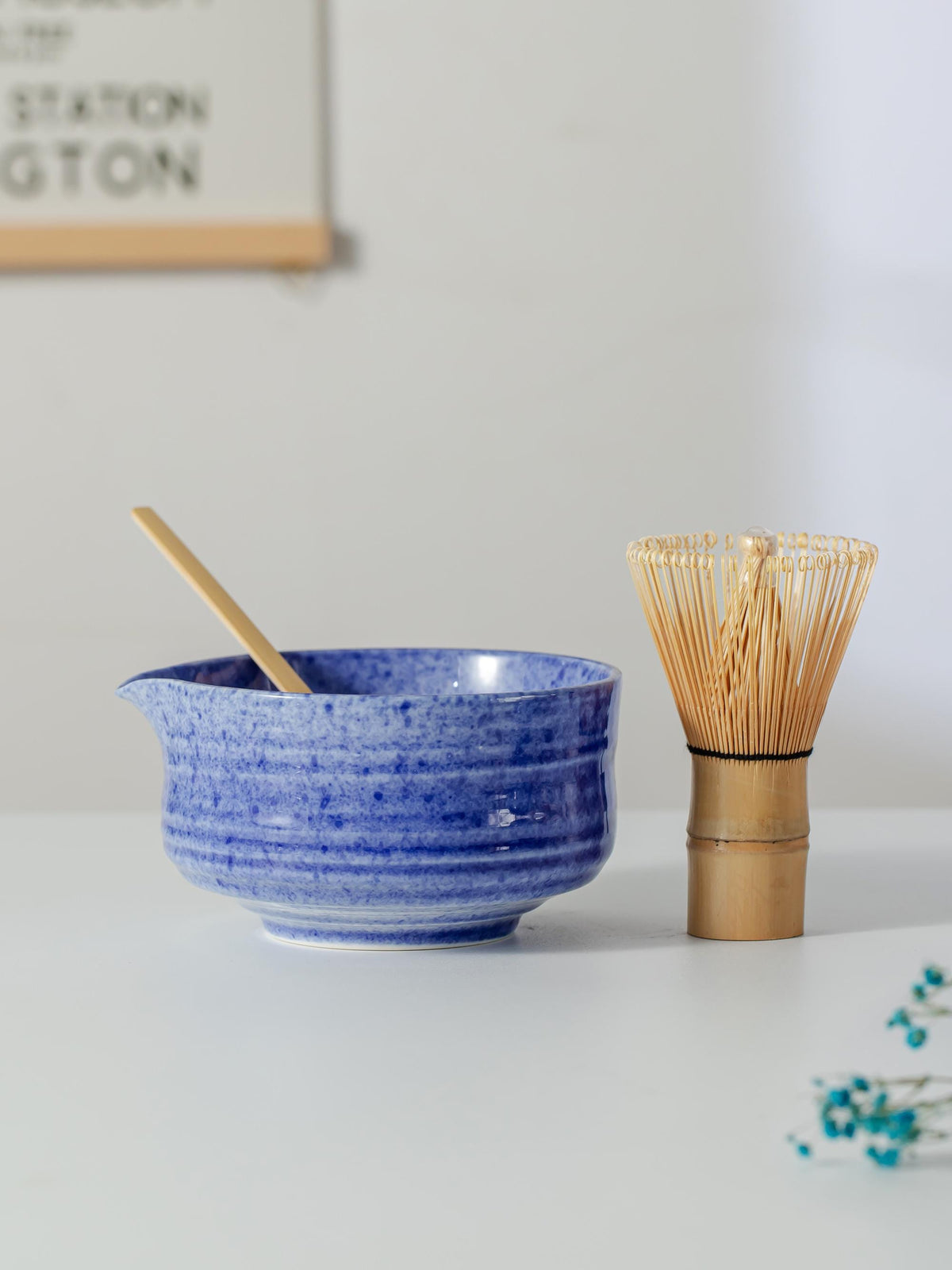 Ocean Blue Speckled Matcha Bowl Set product photo 2