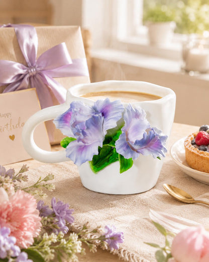 Purple Iris Ceramic Coffee Mug product photo 5