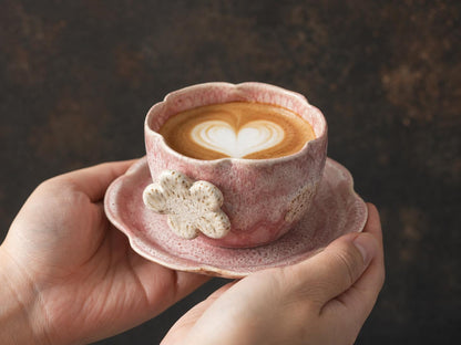 Pink Flower Coffee Cup and Saucer product photo 2