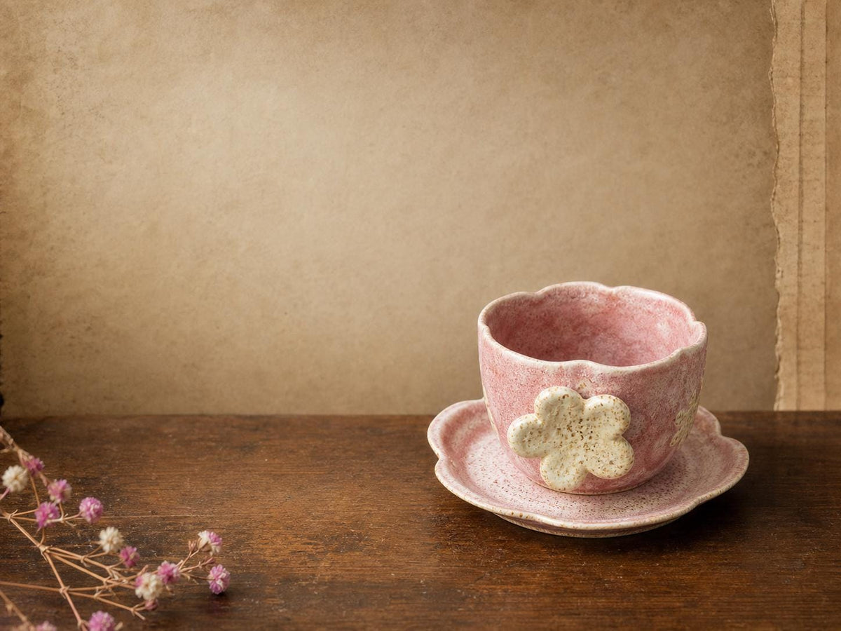 Pink Flower Coffee Cup and Saucer product photo 8