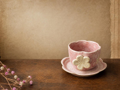 Pink Flower Coffee Cup and Saucer product photo 8