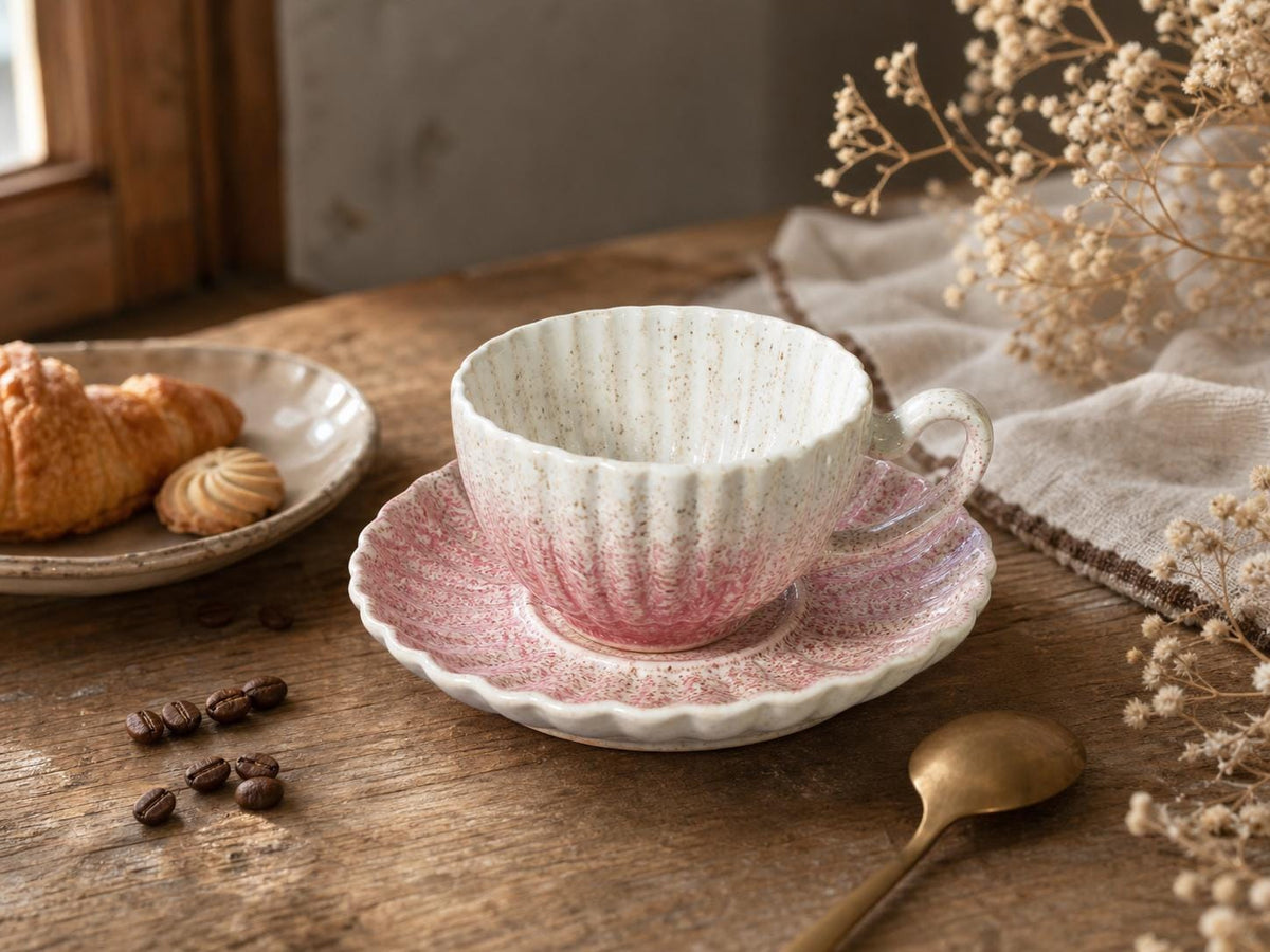 Pink Coffee Cup and Saucer product photo 4