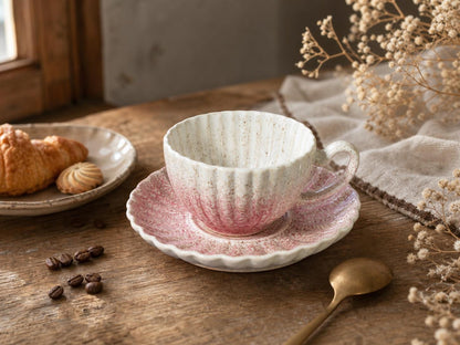 Pink Coffee Cup and Saucer product photo 4