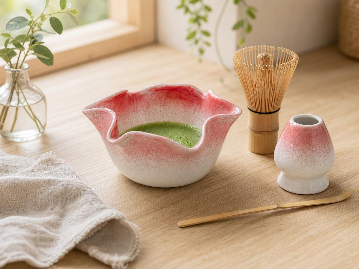 Flower Shaped Matcha Bowl Set product photo 1