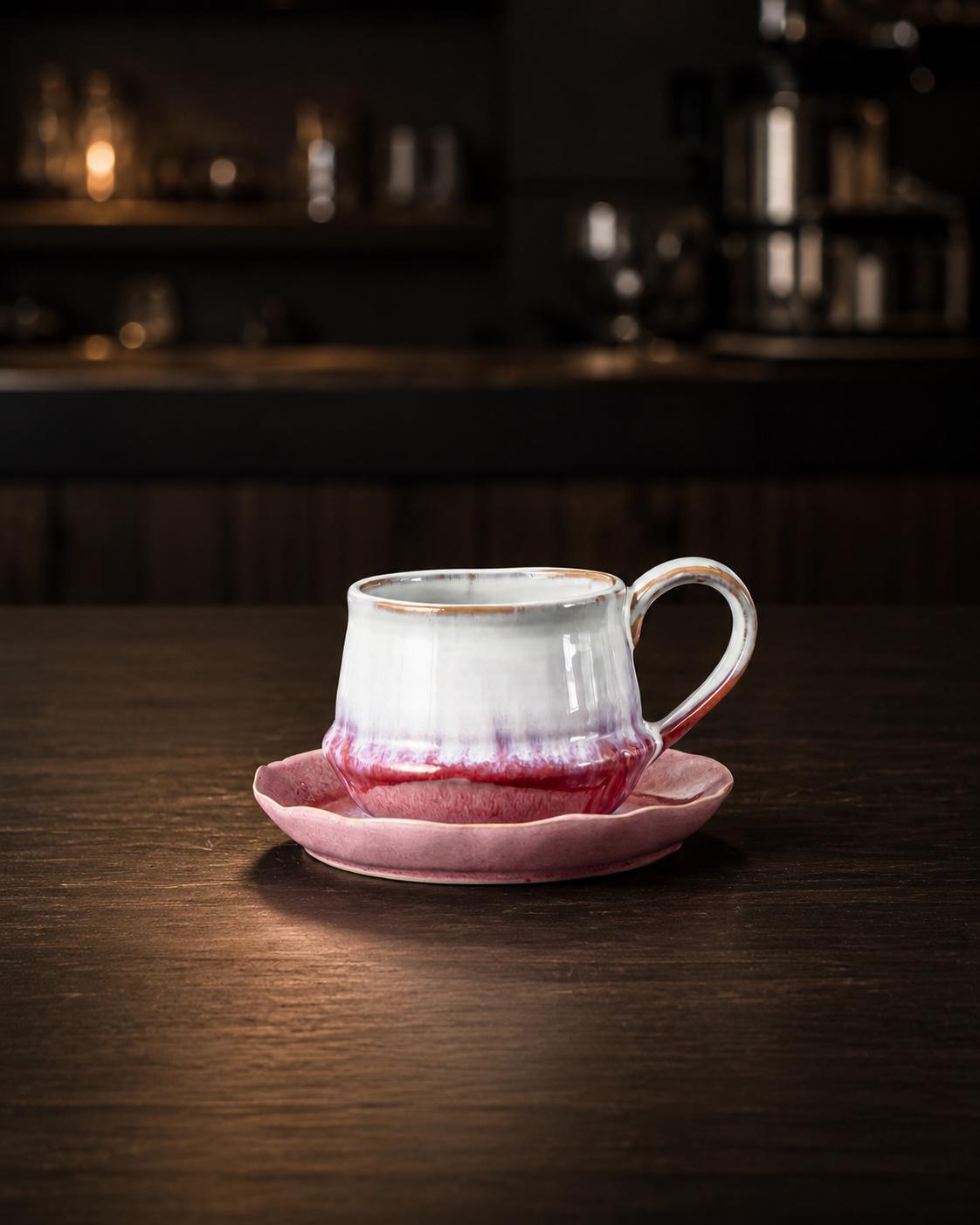 Artisan Stoneware Coffee Cup and Saucer product photo 4