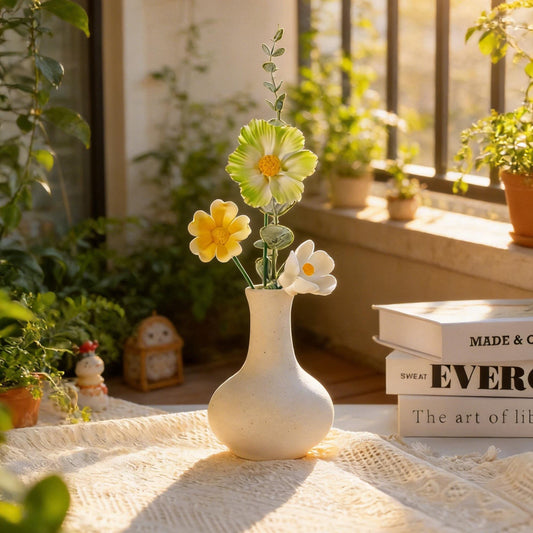 Handmade Ceramic Flower Stems with Vase product photo 1