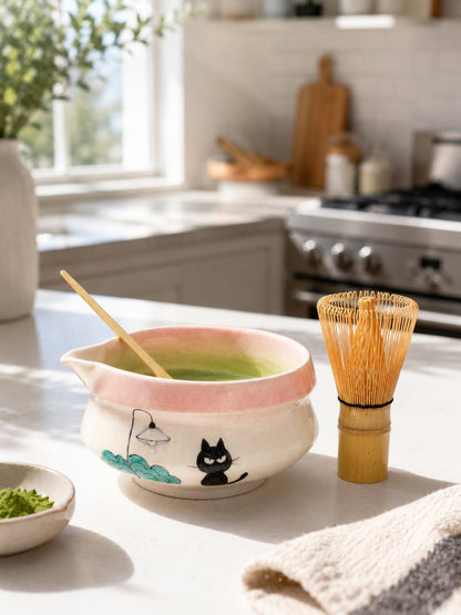Artistic Cat Matcha Bowl Set product photo 5
