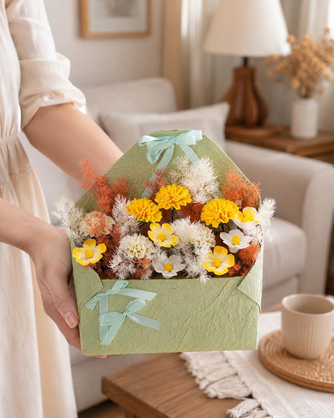 Handmade Ceramic Flower Envelope Bouquet product photo 3
