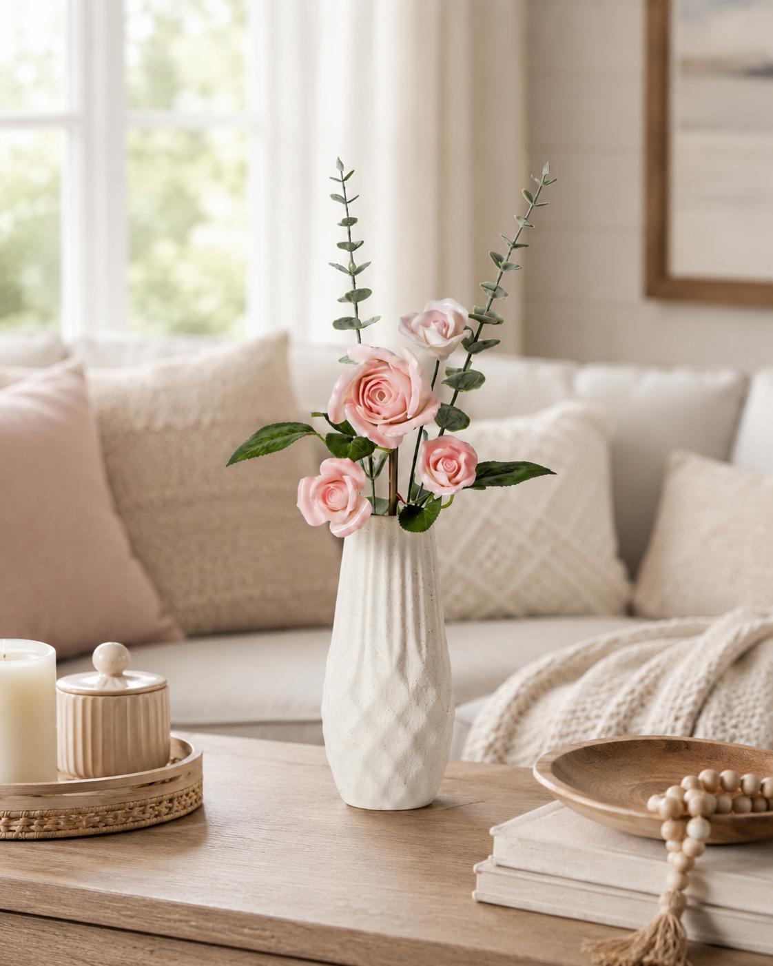 Ceramic Pink Rose Bouquet product photo 1