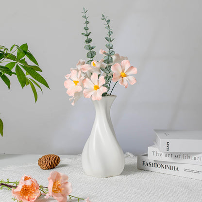 Handmade Ceramic Cosmos Flower Bouquet with White Ceramic Vase product photo 7
