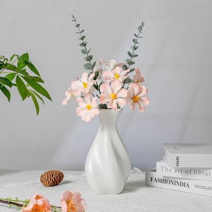 Handmade Ceramic Cosmos Flower Bouquet with White Ceramic Vase product photo 6