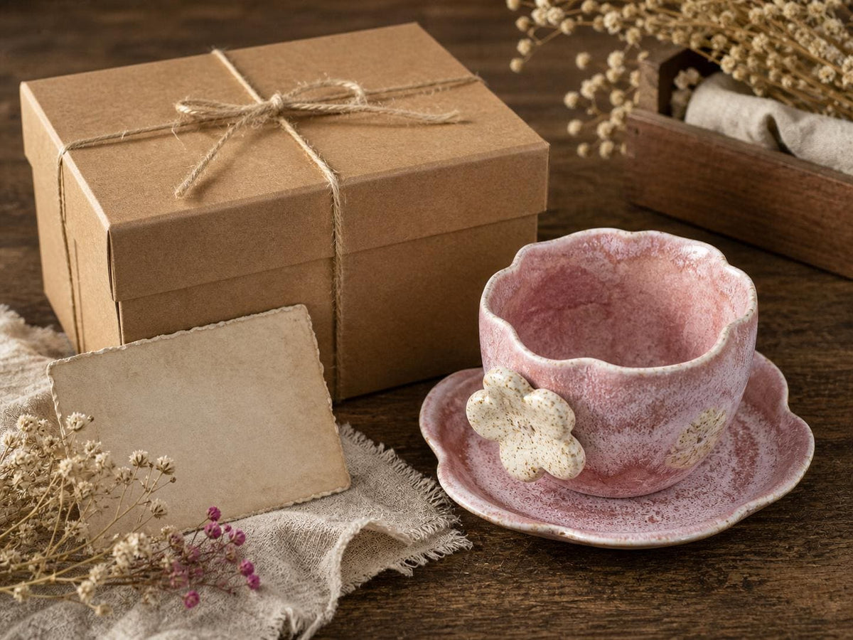 Pink Flower Coffee Cup and Saucer product photo 4