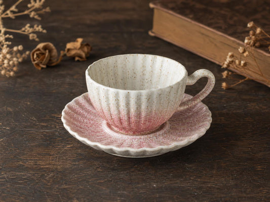 Pink Coffee Cup and Saucer product photo 1