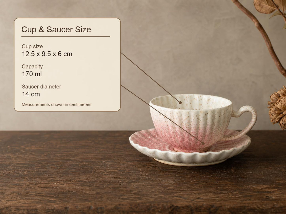 Pink Coffee Cup and Saucer product photo 3