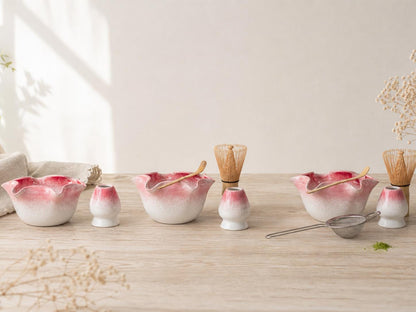 Flower Shaped Matcha Bowl Set product photo 4