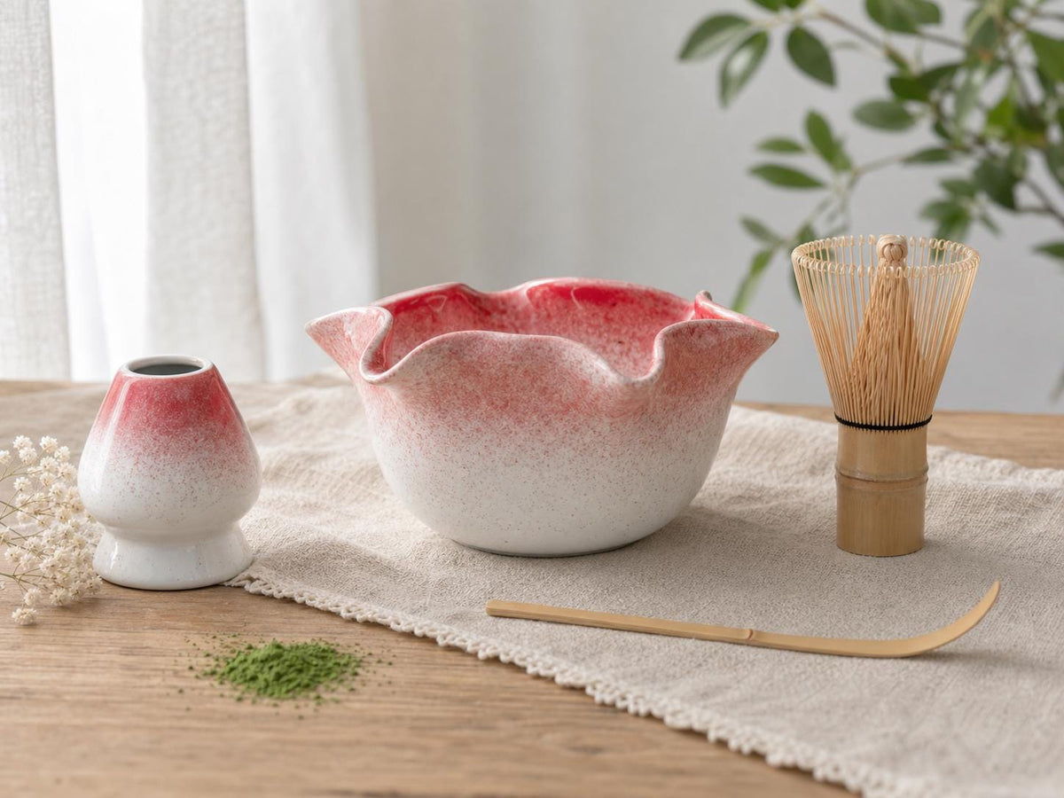 Flower Shaped Matcha Bowl Set product photo 3