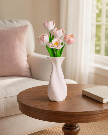 Pink Ceramic Tulip Bouquet In Blush Vase product photo 1