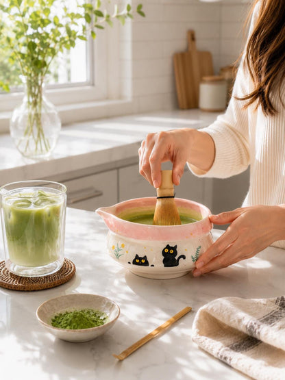 Cute Cat Matcha Bowl Set product photo 5