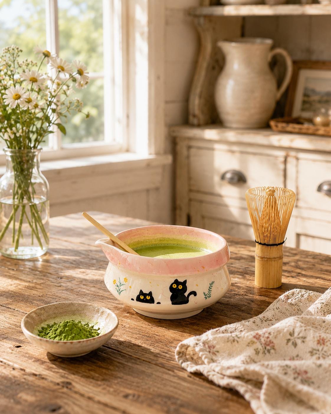 Cute Cat Matcha Bowl Set product photo 4