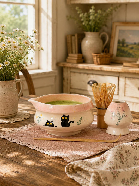 Cute Cat Matcha Bowl Set product photo 1