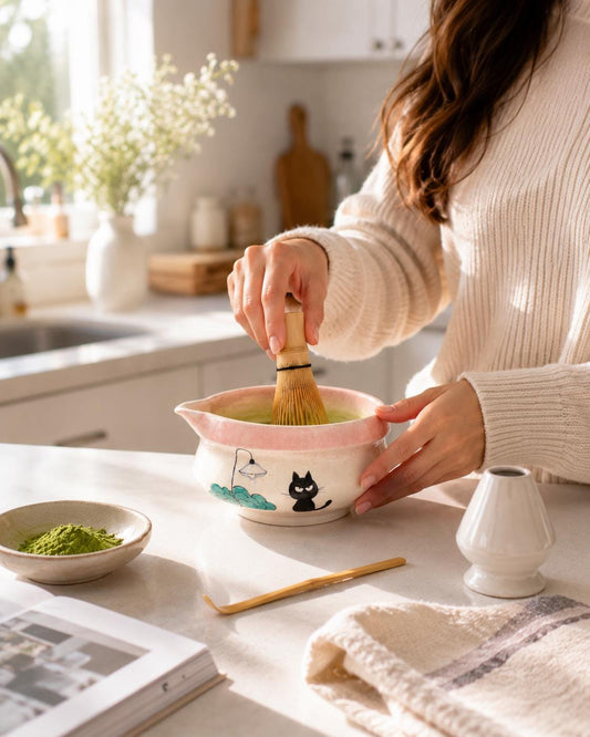 Artistic Cat Matcha Bowl Set product photo 1