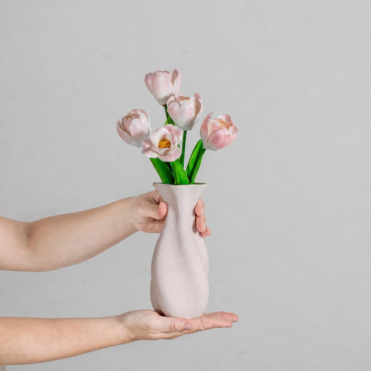 Pink Ceramic Tulip Bouquet In Blush Vase product photo 4