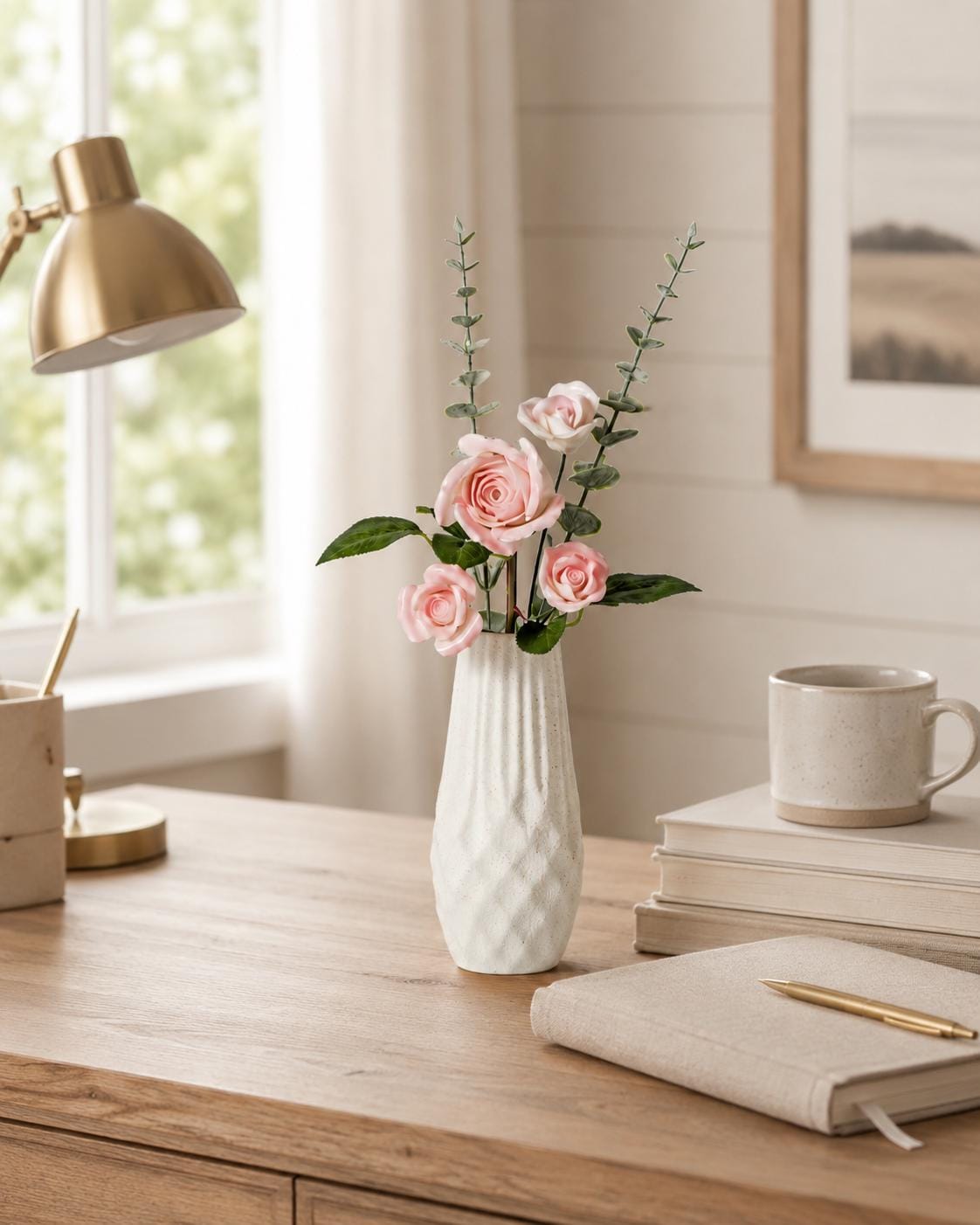Ceramic Pink Rose Bouquet product photo 2
