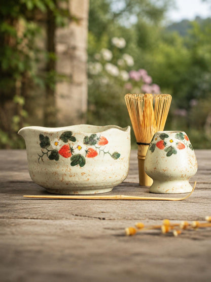 Vintage Strawberry Blossom Beige Matcha Set Of 4 product photo 2