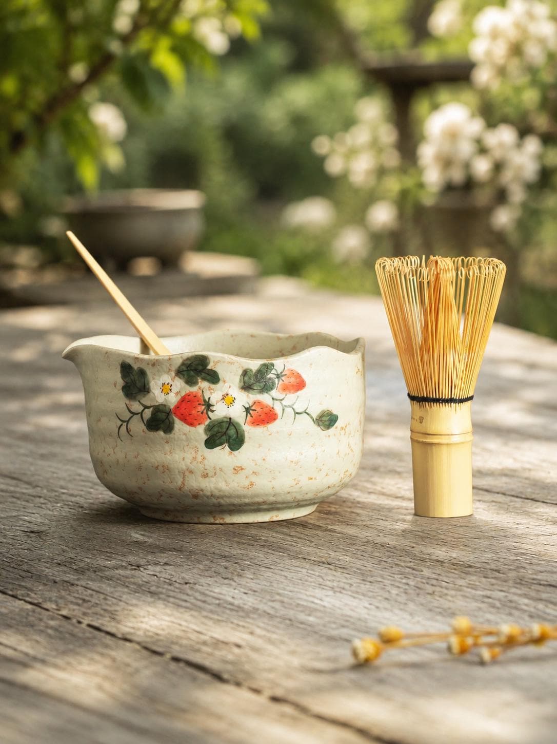 Vintage Strawberry Blossom Beige Matcha Set Of 4 product photo 5