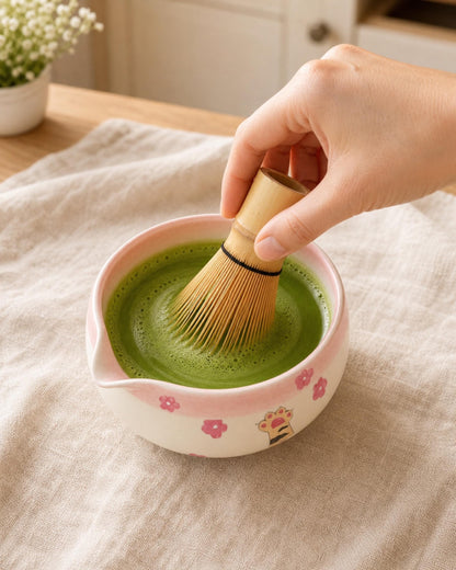 Sakura Paws Matcha Bowl Set product photo 5
