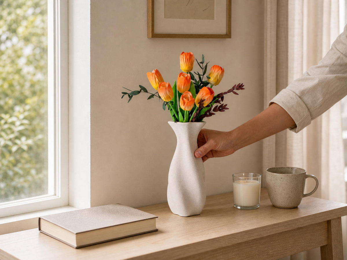 Handmade Orange Ceramic Tulip Arrangement product photo 6