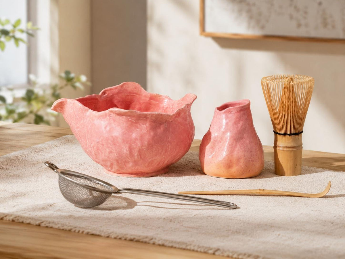 Coral Pink Matcha Bowl Set product photo 8