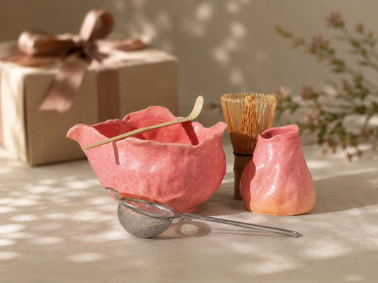 Coral Pink Matcha Bowl Set product photo 1