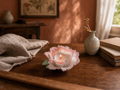 Pink Peony Ceramic Candle Holder product photo 6