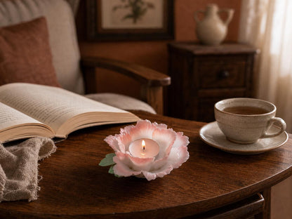 Pink Peony Ceramic Candle Holder product photo 8