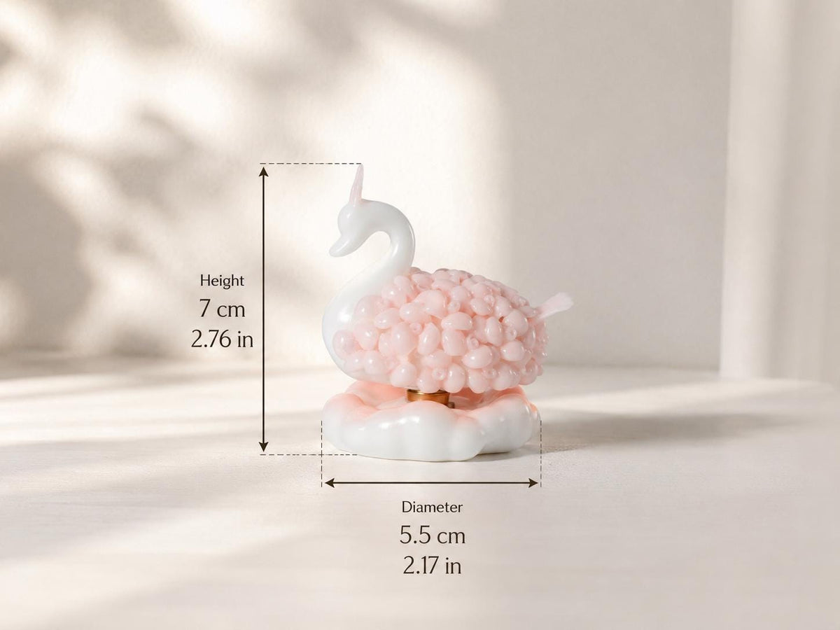Rotating Ceramic Swan Car Charm | Spinning Desk Decor | Kinetic Gadget Gift | Cu product photo 2