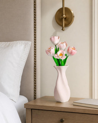 Pink Ceramic Tulip Bouquet In Blush Vase product photo 2