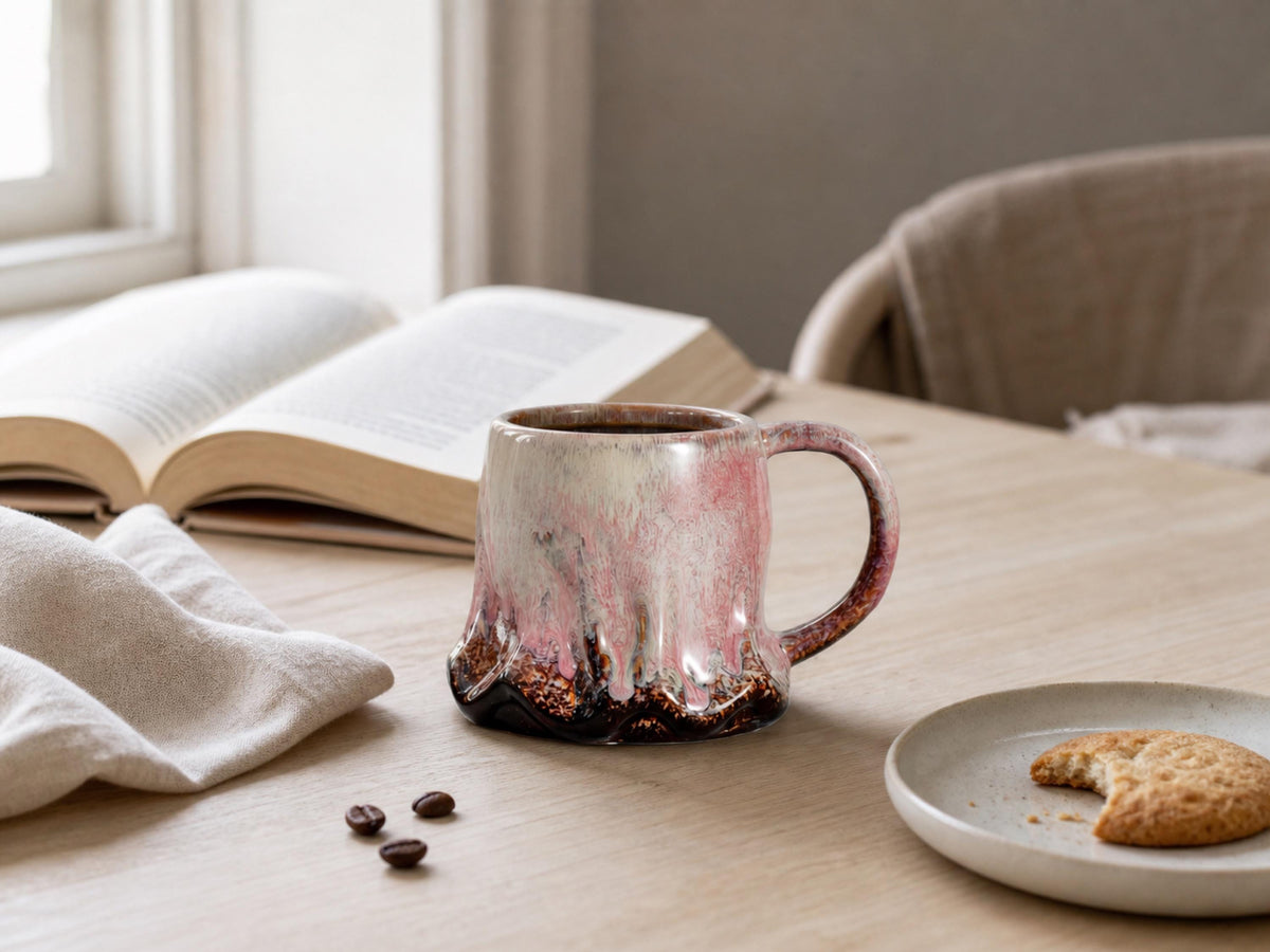 Pink Marble Soft Pink Glaze Unique Lover Ceramic Coffee Mug product photo 4
