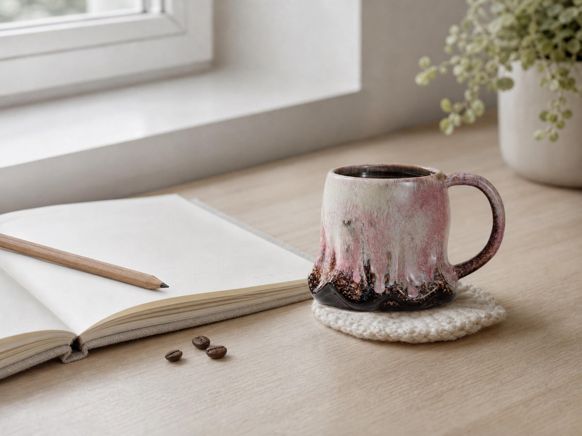 Pink Marble Soft Pink Glaze Unique Lover Ceramic Coffee Mug product photo 8