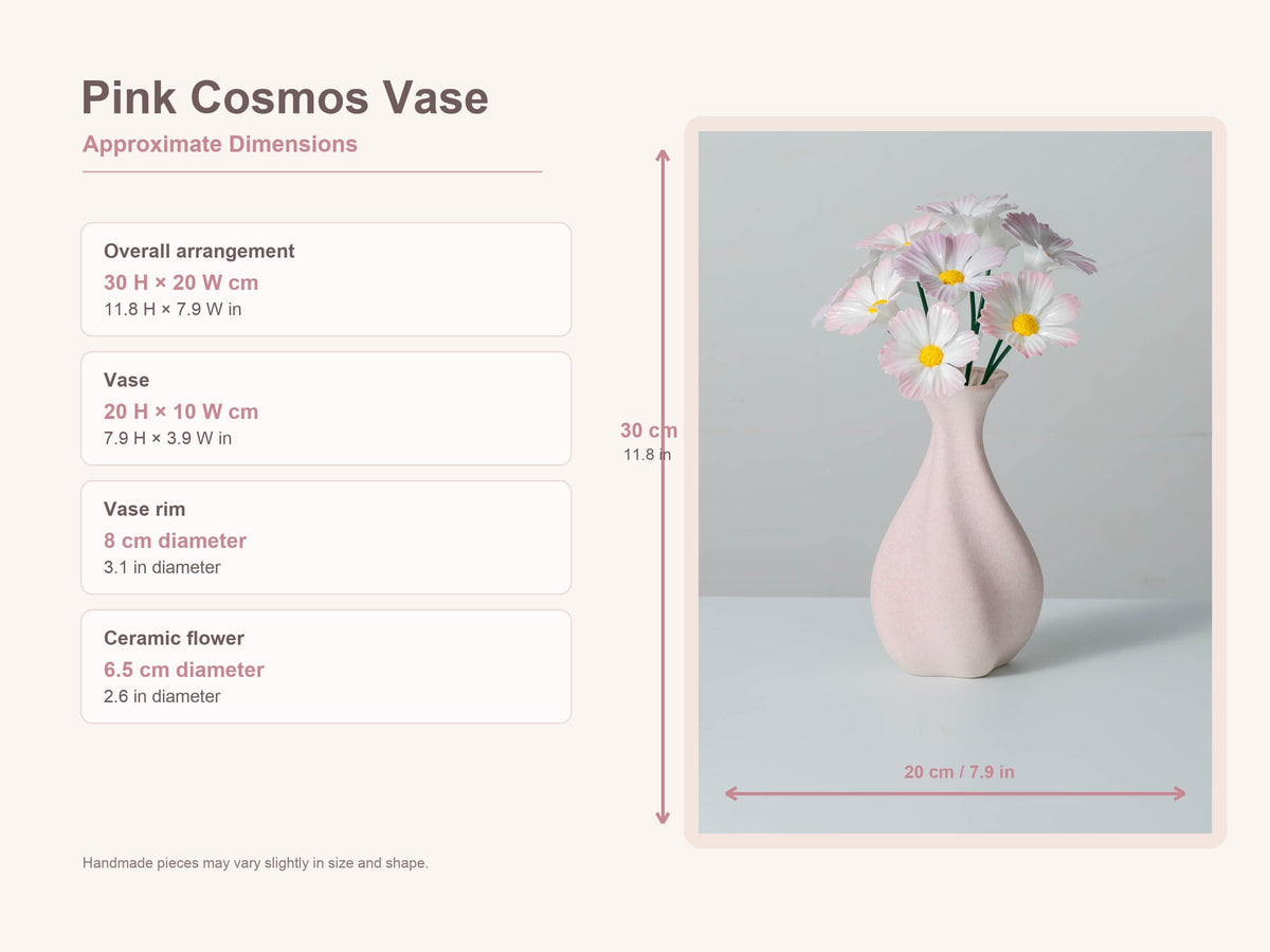 Handmade Pink Ceramic Cosmos Flowers product photo 3