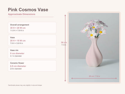 Handmade Pink Ceramic Cosmos Flowers product photo 3