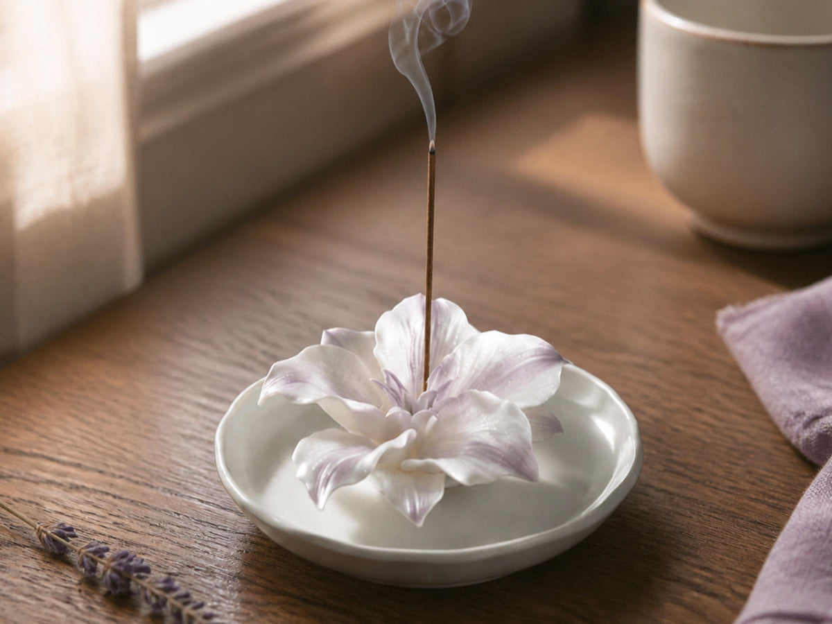 Purple Lily Ceramic Incense Holder product photo 8
