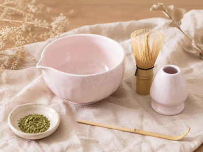 Handpainted Exquisite Natural Pink Black Dot Matcha Set Of 4 product photo 2
