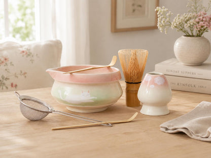 A Lazy White Cat On The Grass Tea Set product photo 3