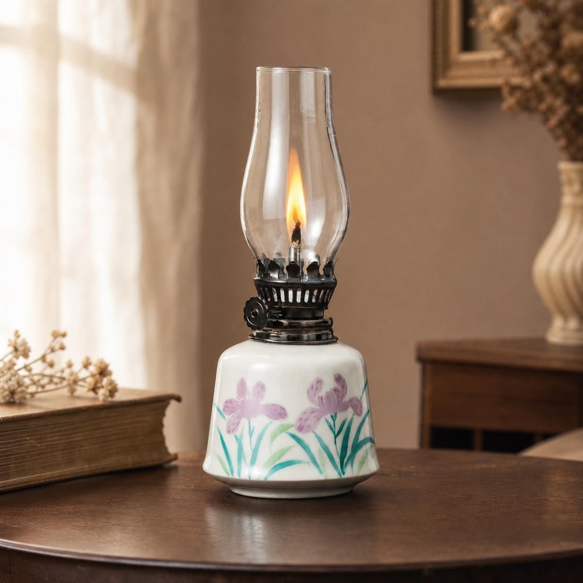 Purple Iris Ceramic Oil Lamp product photo 6