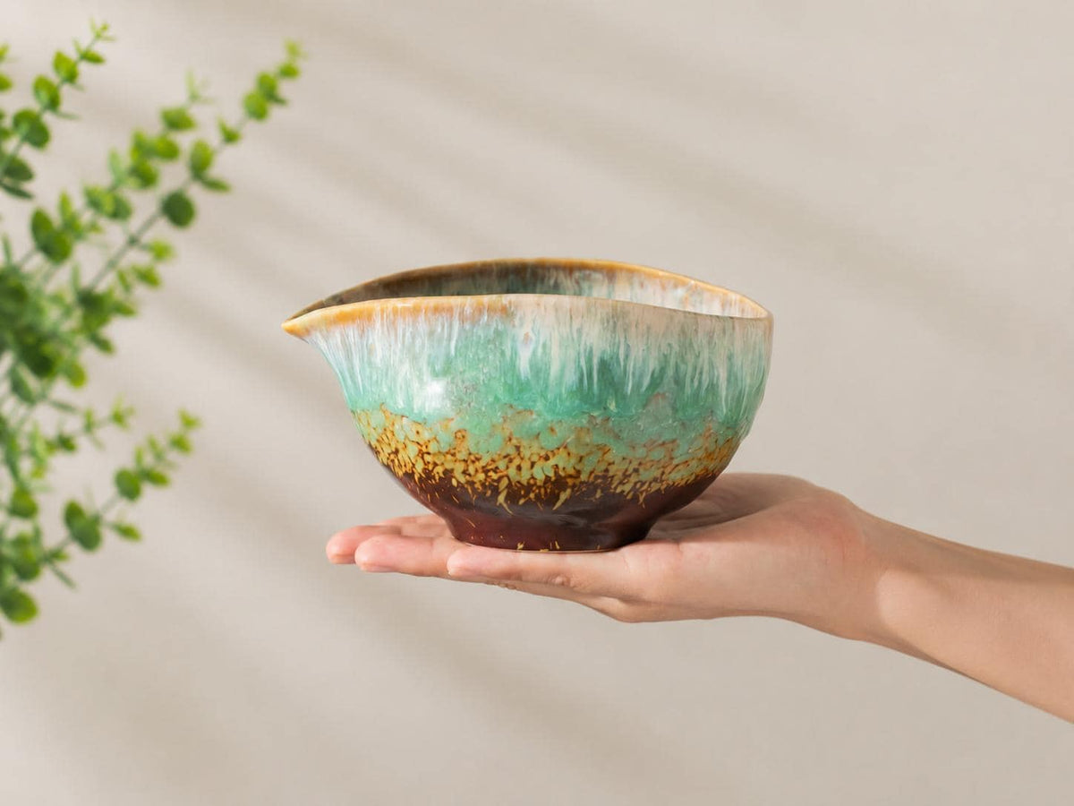 Green Drip Glaze Matcha Bowl Set product photo 3