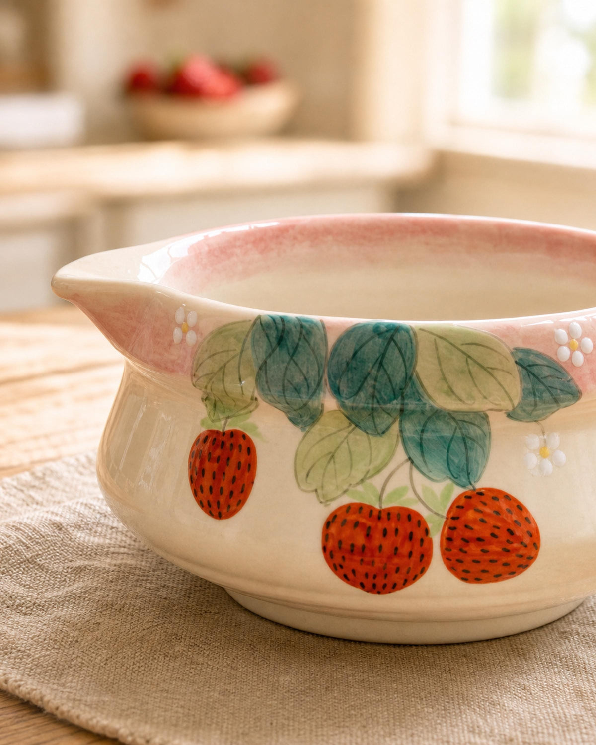 Handpaint Strawberry Matcha Bowl Set product photo 2
