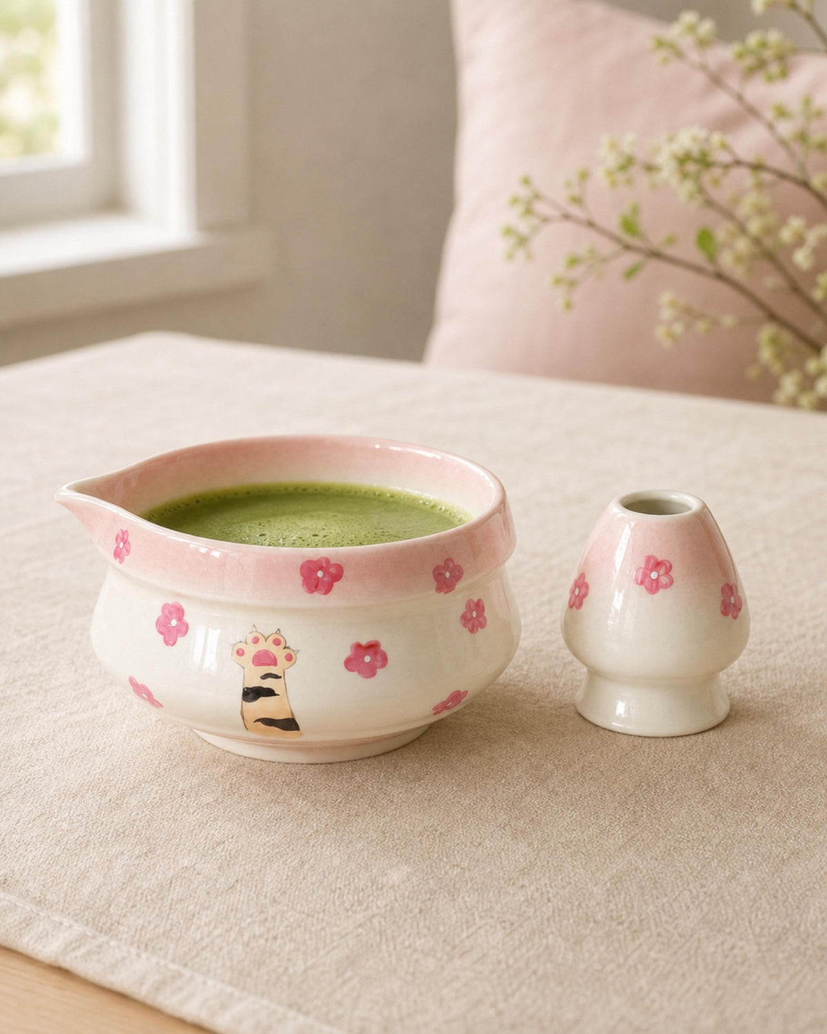 Sakura Paws Matcha Bowl Set product photo 8