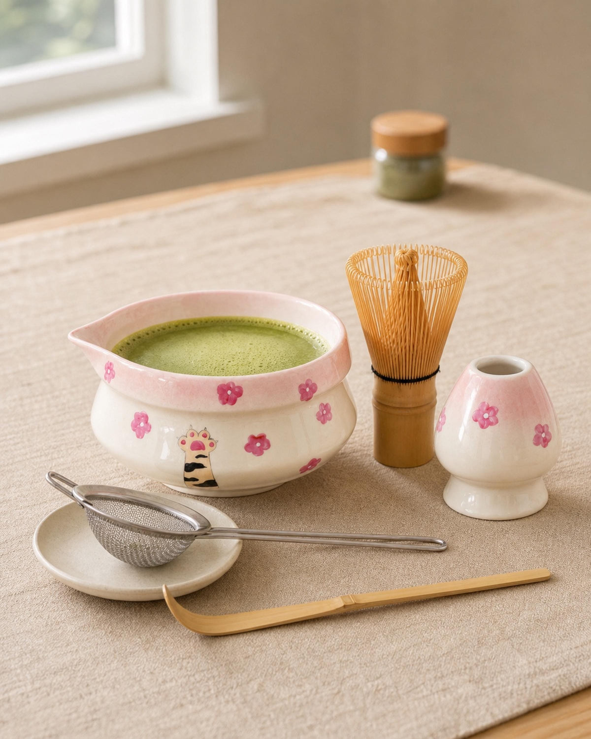 Sakura Paws Matcha Bowl Set product photo 3